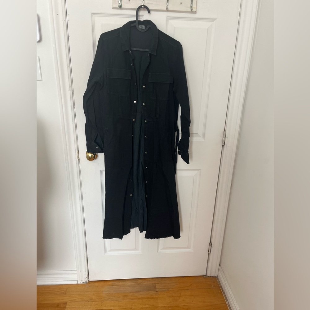 Black Denim Shirt Dress - Size S - Elegant Button-up Style from Pimkie